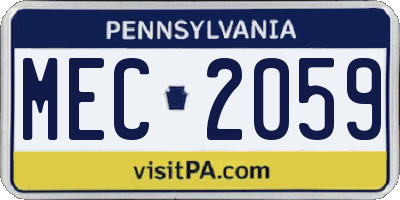PA license plate MEC2059