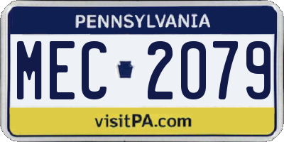 PA license plate MEC2079