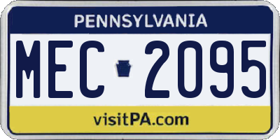 PA license plate MEC2095