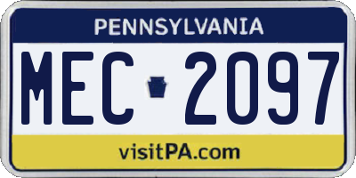 PA license plate MEC2097