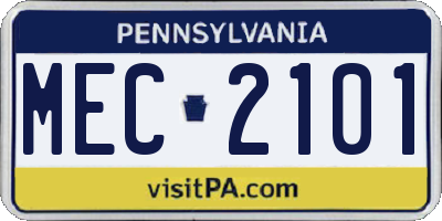 PA license plate MEC2101