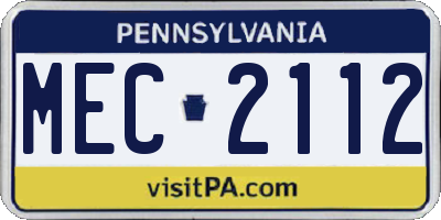 PA license plate MEC2112