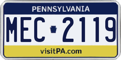PA license plate MEC2119