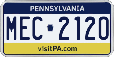 PA license plate MEC2120