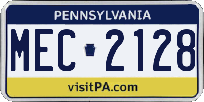 PA license plate MEC2128