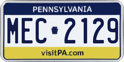 PA license plate MEC2129