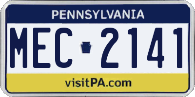 PA license plate MEC2141