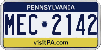 PA license plate MEC2142
