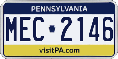 PA license plate MEC2146