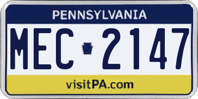 PA license plate MEC2147