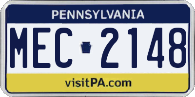 PA license plate MEC2148