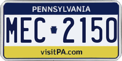PA license plate MEC2150