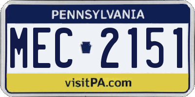 PA license plate MEC2151