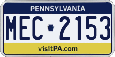 PA license plate MEC2153