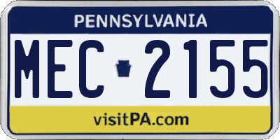 PA license plate MEC2155