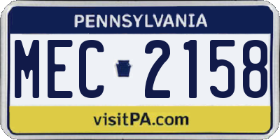 PA license plate MEC2158