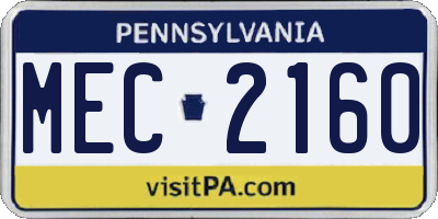 PA license plate MEC2160