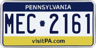 PA license plate MEC2161