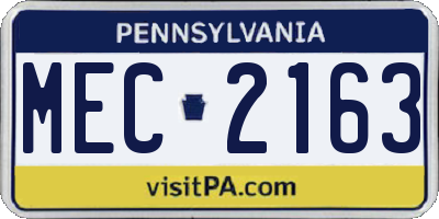 PA license plate MEC2163