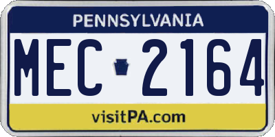 PA license plate MEC2164