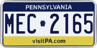 PA license plate MEC2165