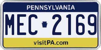 PA license plate MEC2169