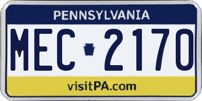 PA license plate MEC2170