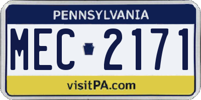 PA license plate MEC2171