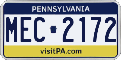 PA license plate MEC2172