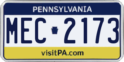 PA license plate MEC2173