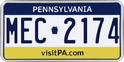 PA license plate MEC2174