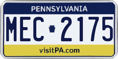 PA license plate MEC2175