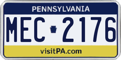 PA license plate MEC2176