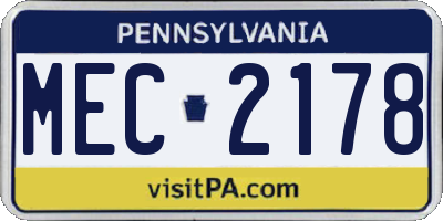 PA license plate MEC2178