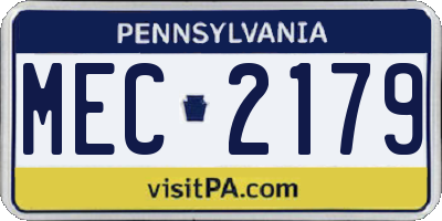 PA license plate MEC2179
