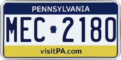 PA license plate MEC2180