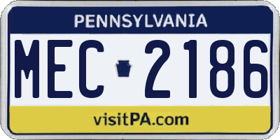 PA license plate MEC2186