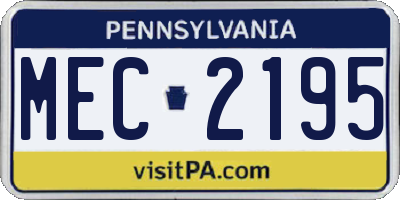 PA license plate MEC2195