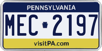 PA license plate MEC2197