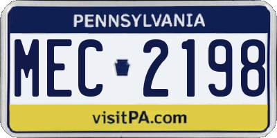 PA license plate MEC2198