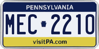 PA license plate MEC2210