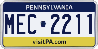 PA license plate MEC2211