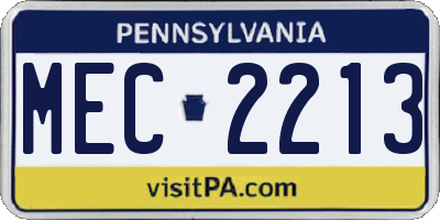 PA license plate MEC2213