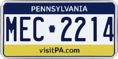 PA license plate MEC2214