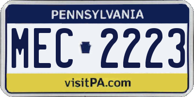 PA license plate MEC2223