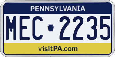 PA license plate MEC2235