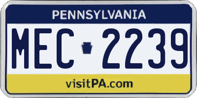 PA license plate MEC2239
