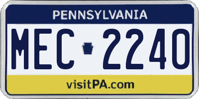 PA license plate MEC2240