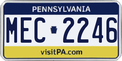 PA license plate MEC2246