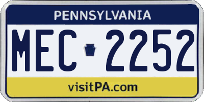 PA license plate MEC2252
